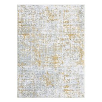 Contemporary Area Rug Non Slip Foldable Low Pile Ultra Thin Pet Friendly Floor Cover for Bedroom