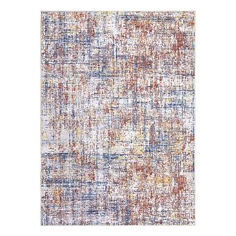 Contemporary Area Rug Non Slip Foldable Low Pile Ultra Thin Pet Friendly Floor Cover for Bedroom