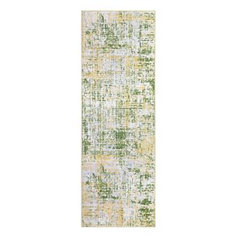 Contemporary Area Rug Non Slip Foldable Low Pile Ultra Thin Pet Friendly Floor Cover for Bedroom