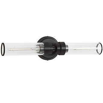POWLIG 20.3" Modern Wall Sconce - 2-Light Dimmable Fixture with Transparent Glass Shade