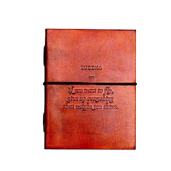 Buddha Quote Leather Journal Give Up Everything That Weighs You Down