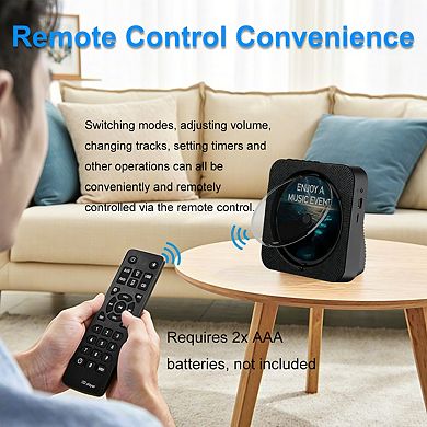 Desktop Bluetooth CD Player with remote control and Speaker, FM Radio function for Home