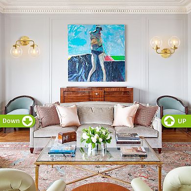 POWLIG Modern Vanity Light Fixture - 2-Light Bathroom Mirror Lighting with Clear Glass Globe Shades