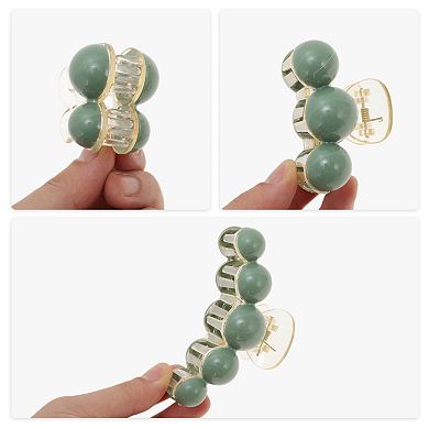 Fashion Round Hair Clips Hairdo Clip Green 3 Pcs