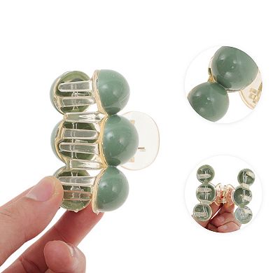 Fashion Round Hair Clips Hairdo Clip Green 3 Pcs