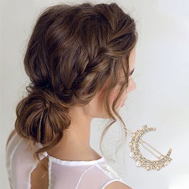 Fashion Multiple Shapes Hair Clips for Home Beige 5 Pcs