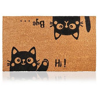 Cat Coconut Fiber Doormat 17"x29" Heavy-Duty Non-Slip