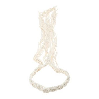 Hand-woven Long Tassel Headbands for Women 29.53" 1 pc Beige