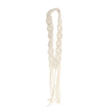 Hand-woven Long Tassel Headbands for Women 29.53" 1 Pc Beige