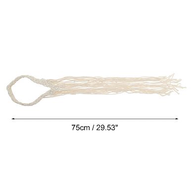 Hand-woven Long Tassel Headbands for Women 29.53" 1 Pc Beige