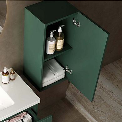 14 Wall Mounted Floating Bathroom Vanity Side Cabinet Door Shelf Suitable for JODI Green