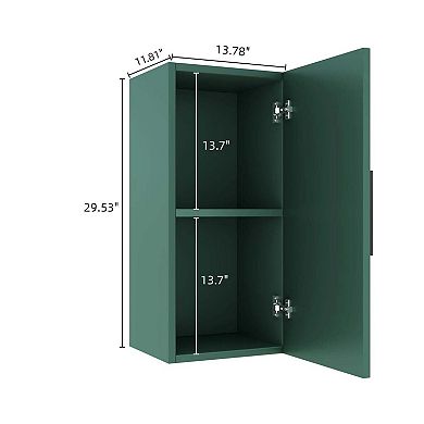 14 Wall Mounted Floating Bathroom Vanity Side Cabinet Door Shelf Suitable for JODI Green