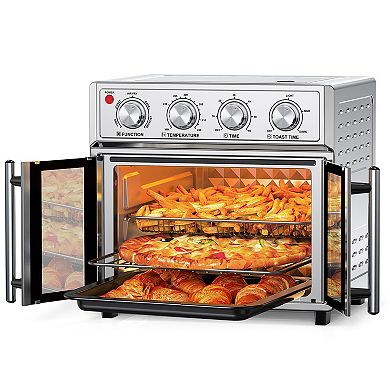 26 Qt French Door Air Fryer Toaster Oven 1700W Convection Stainless Steel