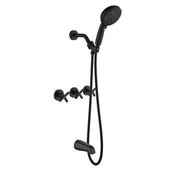 3 Handles 10-Spray Tub and Shower Faucet 2.5 GPM 4.92 in Shower Head, Valve Included