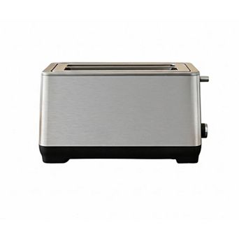 4 Slice Long Slot Toaster Extra Wide Slots 6 Browning Settings Stainless Steel