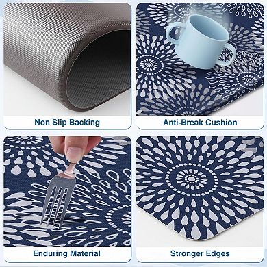 Kitchen Mats Floor Cushioned Anti Fatigue Waterproof Non Slip Rugs Set Washable PVC