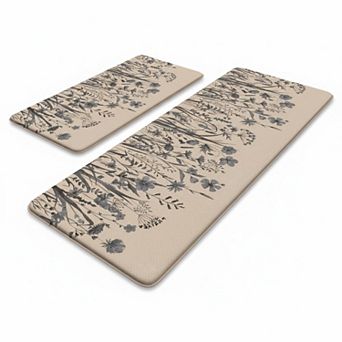 Kitchen Mats Floor Cushioned Anti Fatigue Waterproof Non Slip Rugs Set Washable PVC