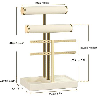 3 Tier Bracelet Holder Display Detachable T Bar Design