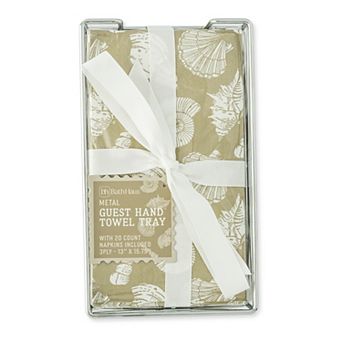 MAISON DE BASE Metal Guest Towel Tray & 20-Count Napkins