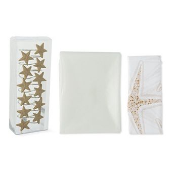 MAISON DE BASE 14 pc Starfish Shower Curtain Set