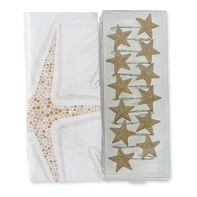 MAISON DE BASE 14-Piece Starfish Shower Curtain Set