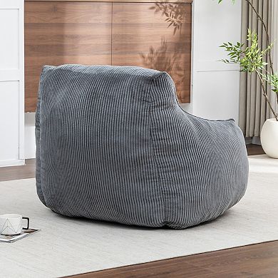 Giant Corduroy Bean Bag Chair Sofa with Armrests