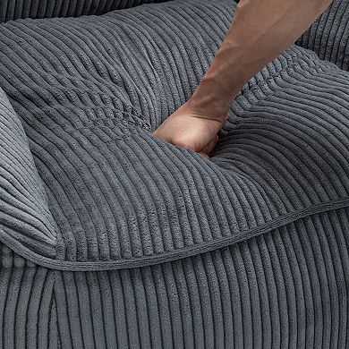 Giant Corduroy Bean Bag Chair Sofa with Armrests