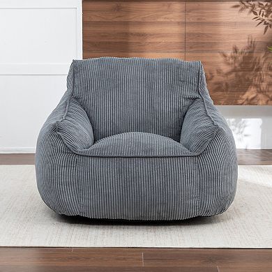 Giant Corduroy Bean Bag Chair Sofa with Armrests