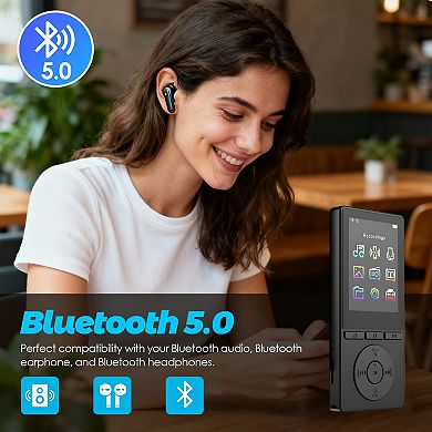 2.4" HiFi Sound Bluetooth Music MP3 Player 32GB with Speaker, Recorder, FM Radio, E-Book function