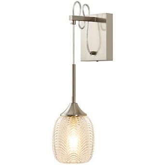 POWLIG 5.11" Modern Adjustable Wall Sconces - Dimmable Bathroom Lighting with Glass Shade