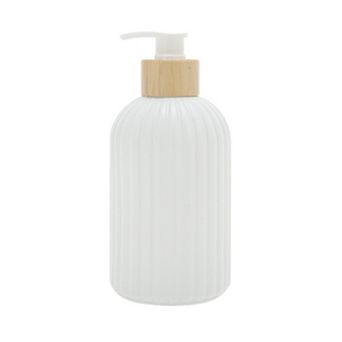 Durable Round Bottom Vertical Stripe Soap Dispenser 13.53oz 1 pc