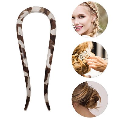 Simple U-shaped Hair Pin for Women 4.33"x1.57" 1 Pc