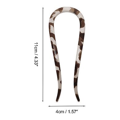 Simple U-shaped Hair Pin for Women 4.33"x1.57" 1 Pc