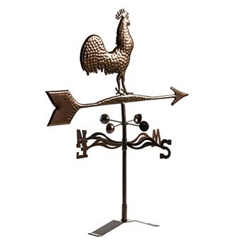 Outsunny Metal Rooster Weathervane, Roof Mount Wind Direction Indicator
