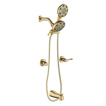 6-Spray Pattern 4.72 in Fixed Shower Head and Handheld Showerhead with Tub Spout Spray