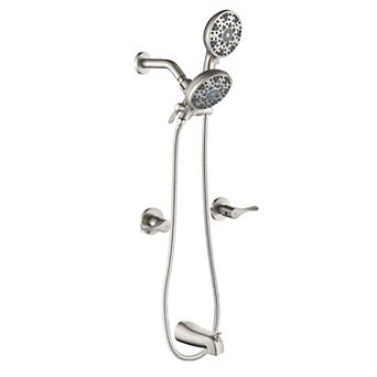 6-Spray Pattern 4.72 in Fixed Shower Head and Handheld Showerhead with Tub Spout Spray