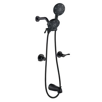 6-Spray Pattern 4.72 in Fixed Shower Head and Handheld Showerhead with Tub Spout Spray