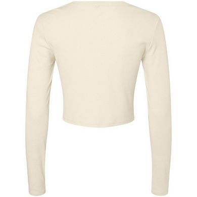Bella + Canvas Womens/Ladies Micro-Rib Long-Sleeved Crop Top