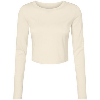 Bella + Canvas Womens/Ladies Micro-Rib Long-Sleeved Crop Top