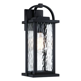 15" 1-Light Water-Ripple Glass Outdoor Wall Sconce