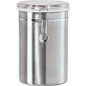 Great Ambitions 62oz Coffee Canister, Airtight Stainless Steel with Clear Top,Size 5" x 7.5".