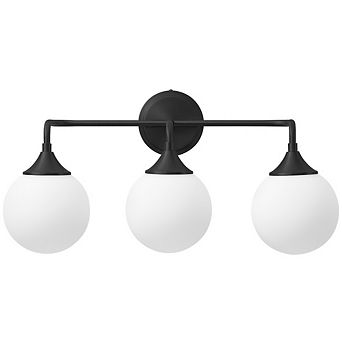POWLIG 3-Light Dimmable Vanity Light 22.44" Modern Bathroom Fixture with 5.9" Opal Glass Globes