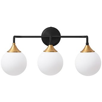 POWLIG 3-Light Dimmable Vanity Light 22.44" Modern Bathroom Fixture with 5.9" Opal Glass Globes