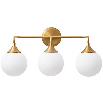 POWLIG 3-Light Dimmable Vanity Light 22.44" Modern Bathroom Fixture with 5.9" Opal Glass Globes