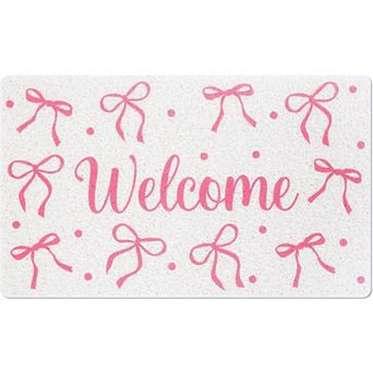 Bowknot Polka Dot Door Mat 18x30 in Indoor Outdoor Welcome Mat