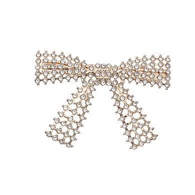 Fashion Bow Hair Clips for Home Gray Gold Tone 5 Pcs