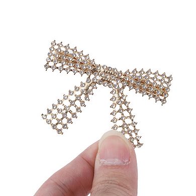 Fashion Bow Hair Clips for Home Gray Gold Tone 5 Pcs