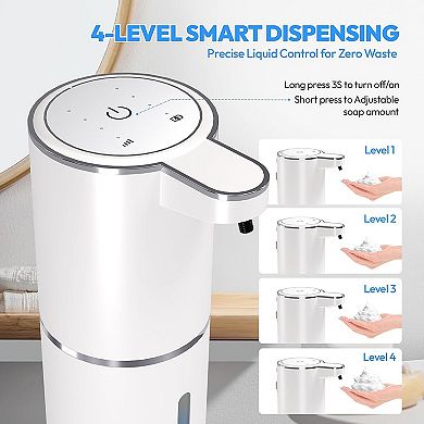 2 Pack Automatic Foaming Soap Dispenser,Touchless Foam Soap Dispenser,12.8oz Rechargeabled Wall