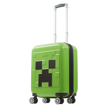 ful Minecraft Creeper 21.5-Inch Expandable Carry-On Spinner Luggage