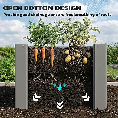Outsunny Raised Garden Bed Galvanized Planter Box 2.6 x 1 x 2 ft